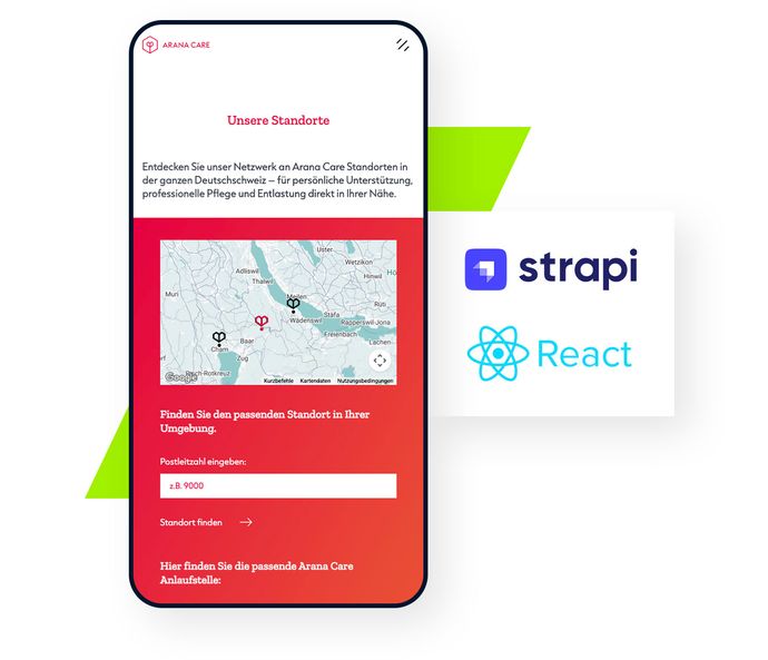 Aranacare mit Strapi und React